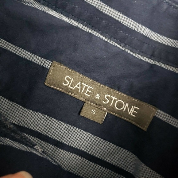 Slate & Stone Mens Button Down Shirt sm striped - Picture 4 of 6